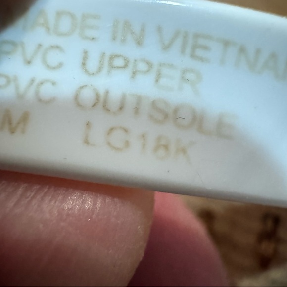 MICHAEL KORS White Jelly Cork Thongs Flat Sandals Size 8 MK Gold Logo Flip Flops - Picture 9 of 9